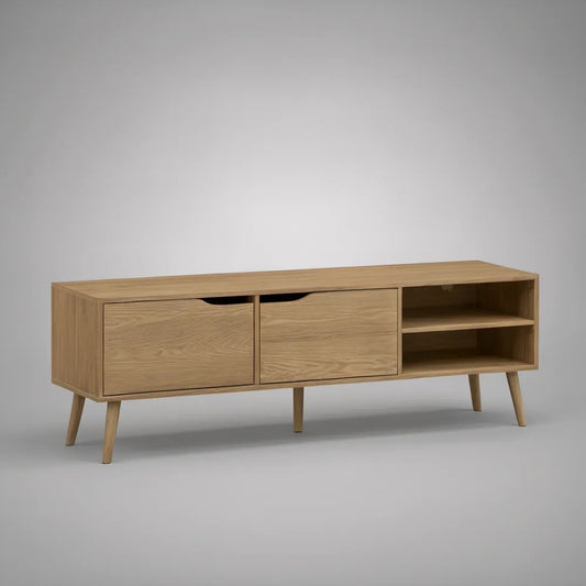 Szafka RTV w dekorze jasnego dębu 180 × 40 × 60 cm