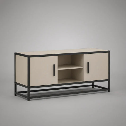 Szafka RTV industrialna 120 x 40 x 60 cm beżowo-czarna